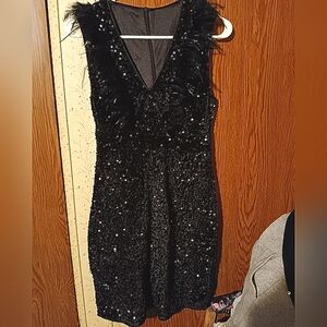 Elegant Black Sequin Dress
